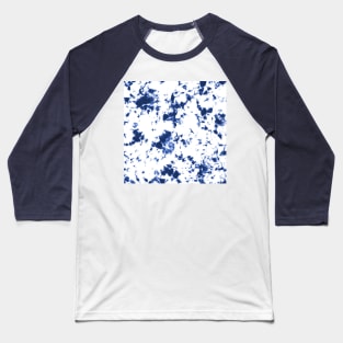 Blue indigo and white waves - Tie-Dye Shibori Texture Baseball T-Shirt